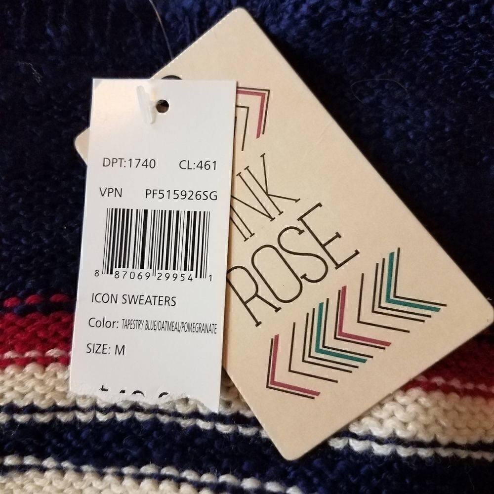 Pink Rose Striped Icon Sweater - Picture 7 of 8